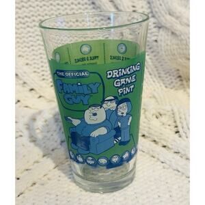 2004 The Official FAMILY GUY Drinking Game Pint Glass - Peter, Meg, Chris Gift